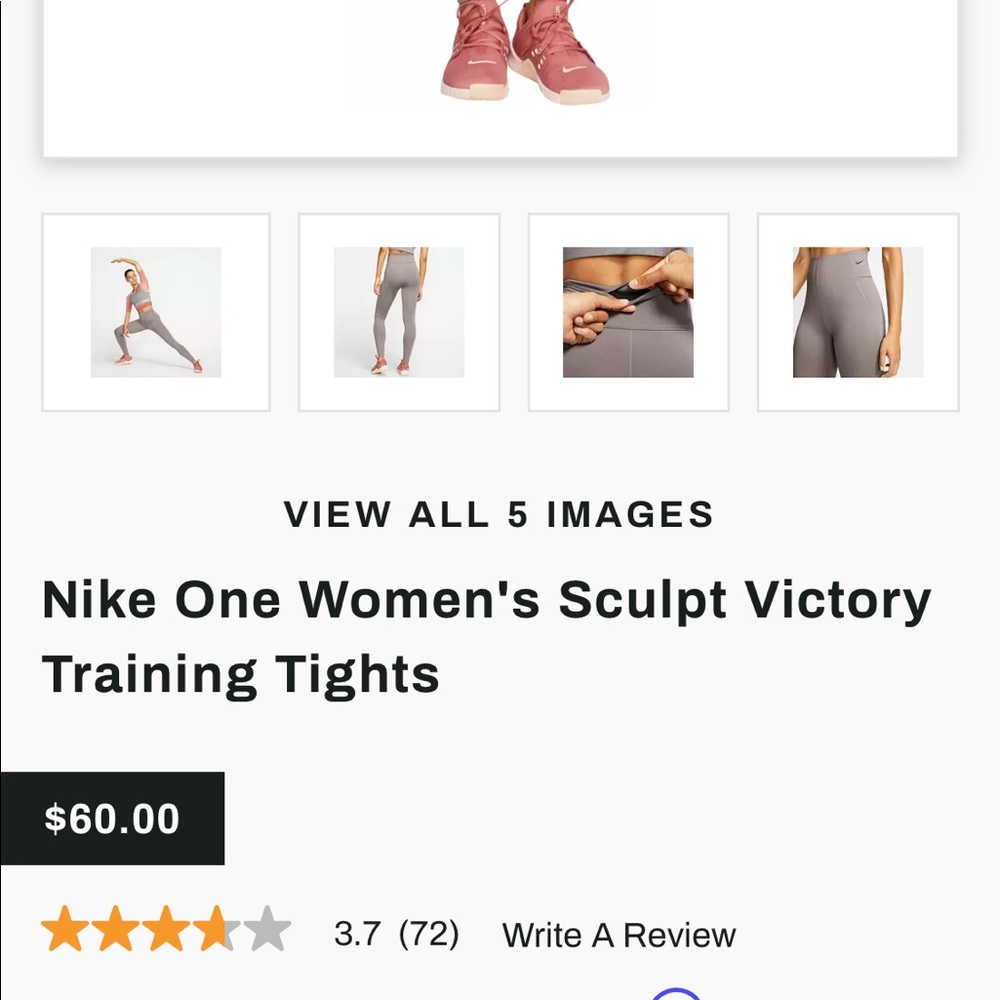 Nike One Women's Sculpt Victory Training Tights - Picture 7 of 9
